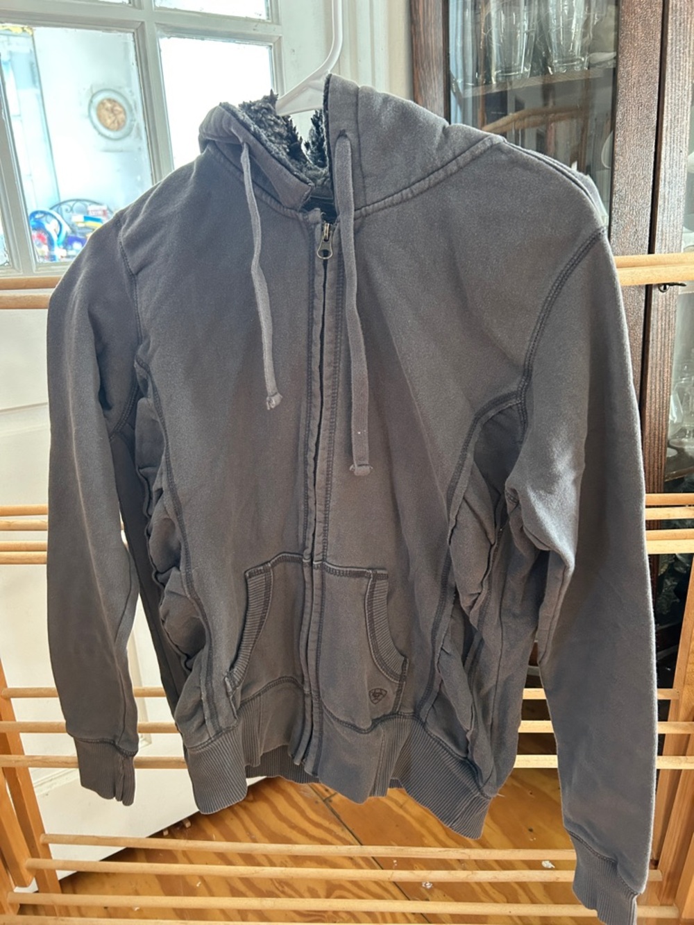 Ariat Charcoal Gray Sherpa-Lined Zip Hoodie